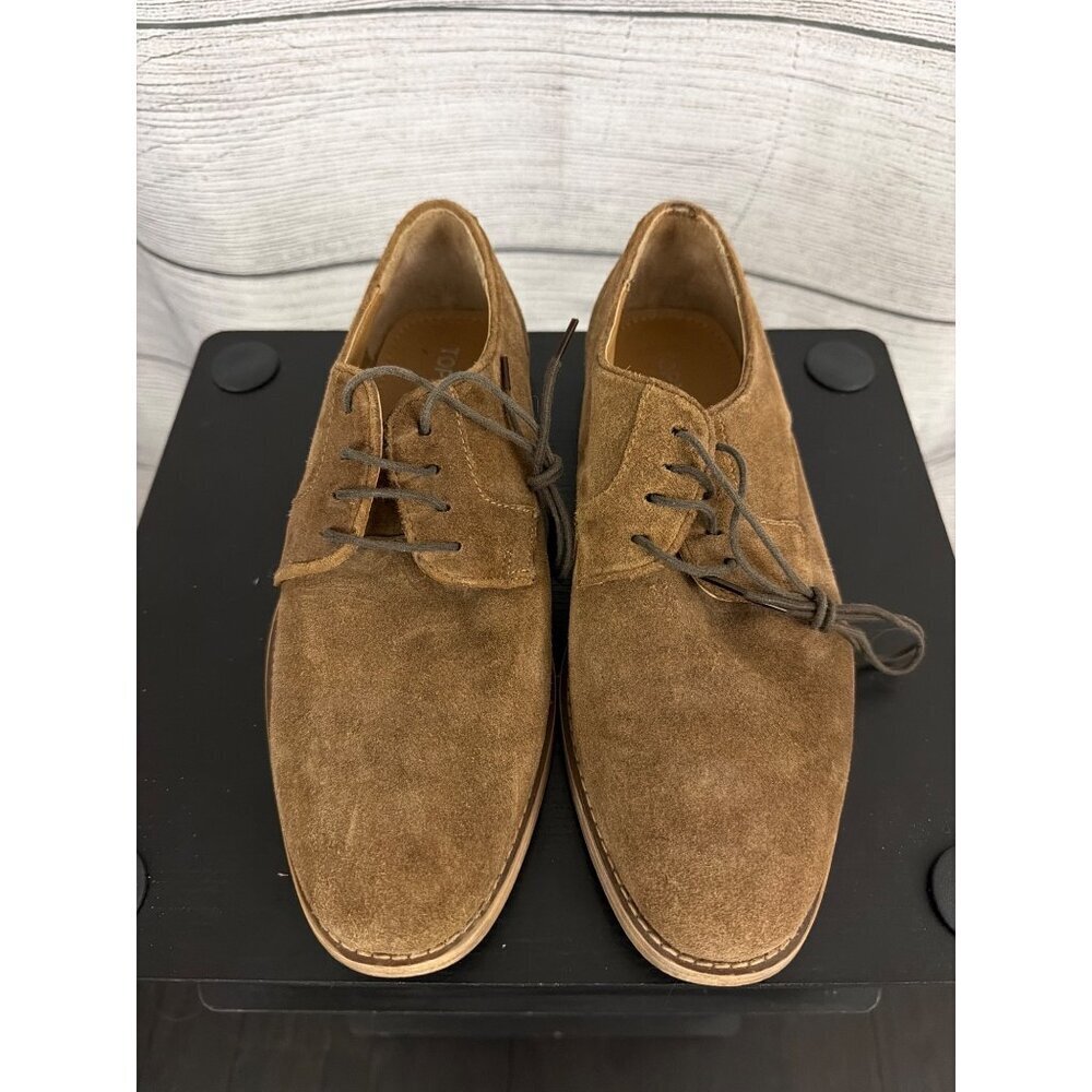 Mens Topman Brown Suede Lace-Up Oxford Shoes Size 41/8